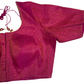 Alluring Front Open Rani Pink Color Brocade Elbow Sleeve Readymade Blouse For Women