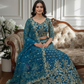 Sky Blue Color Zari Embroidery Work Lehenga Choli In USA
