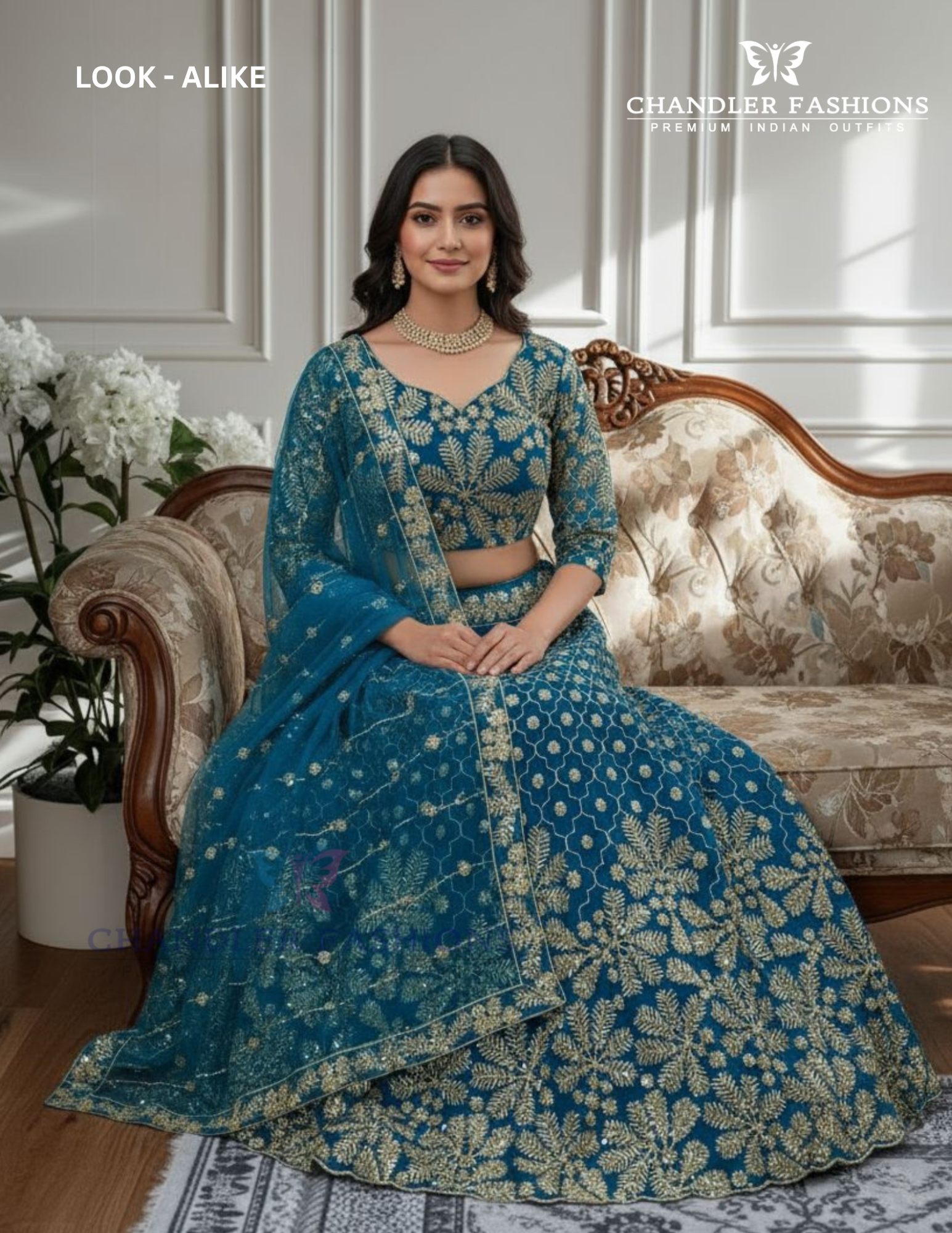 Sky Blue Color Zari Embroidery Work Lehenga Choli In USA