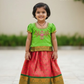 Gorgeous Green And Pink Color Designer Kids Silk Langa Set