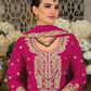 Elegant Rani Pink Color Chinon Silk Sequins And Embroidery Work Palazzo Suits Near Me