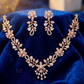 White Stone Gold Plated Necklace And Earrings Near Me