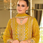 Mustard Yellow Color Soft Organza And Embroidery Work Salwar Suits With Dupatta Near Me