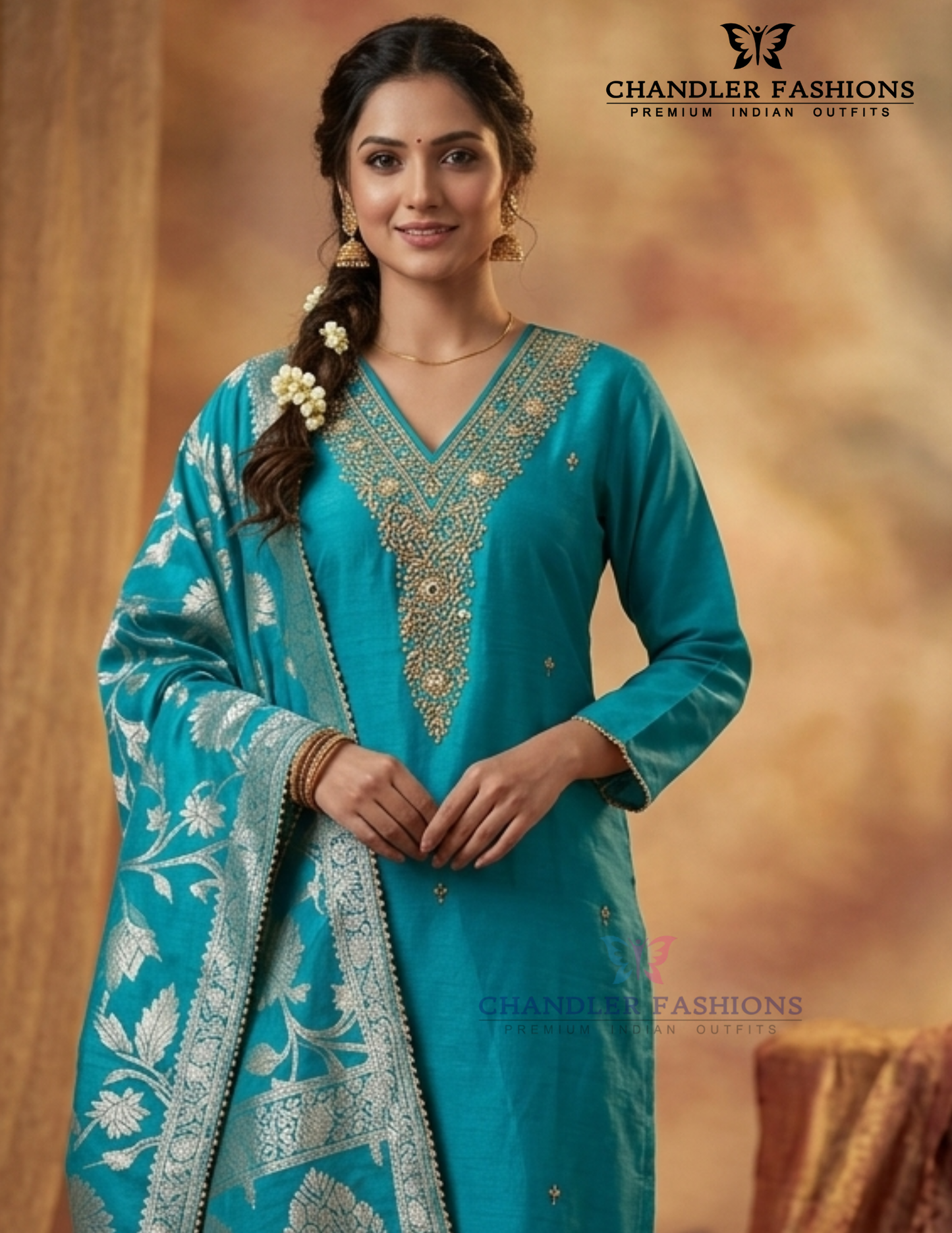 Blue Color Silk With Stone Work Salwar Suits Near Me
