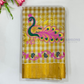 Charming Kerala Cotton Peacock Embroidery With Copper Zari Border For Women
