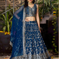 Wonderful Blue Color Silk Jacquard With Sequins And Zari Embroidery Lehenga Choli For Women