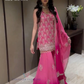Charming Pink Color Rangoli Silk Palazzo Suits In USA