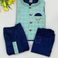 Blue Color Silk Cotton Kurta Pajama Pant In USA