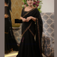 Elegant Black Color Ready To Wear One Minute Georgette Embroidery Gown Saree