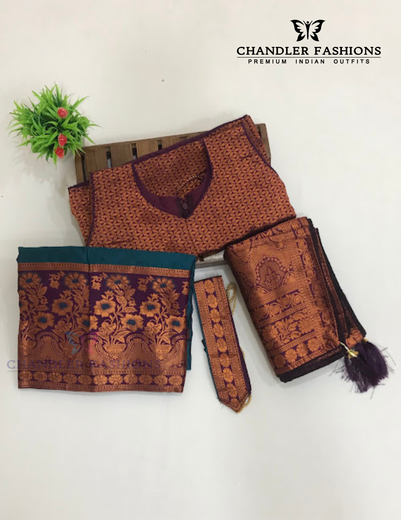 Stunning Purple Color With Zari Work Choli Set In Peoria