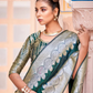 Dark Green Colored Banarasi Soft Silk Designer Printed Work Sarees Near Me