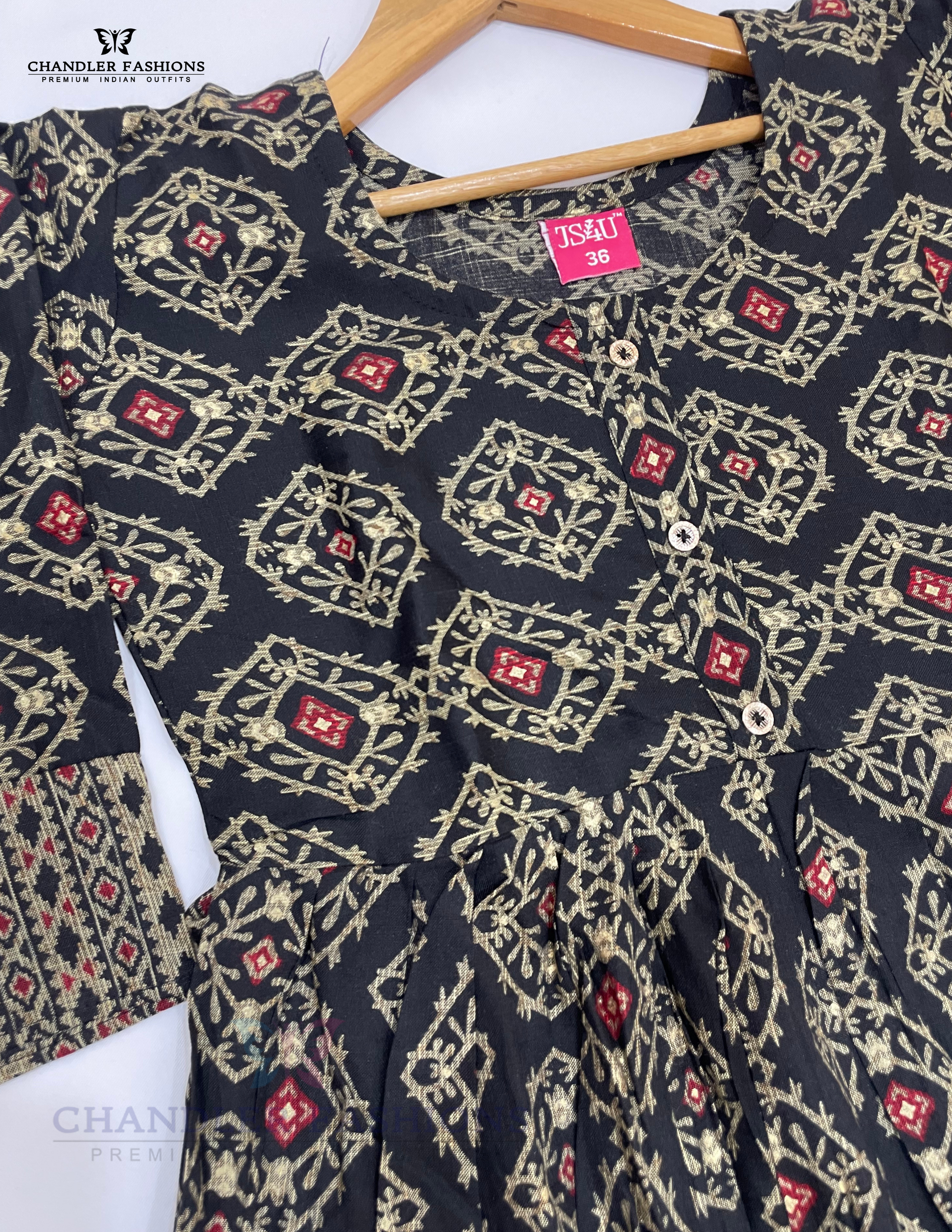 Elegant Black Color Self Design Kurti In Chandler