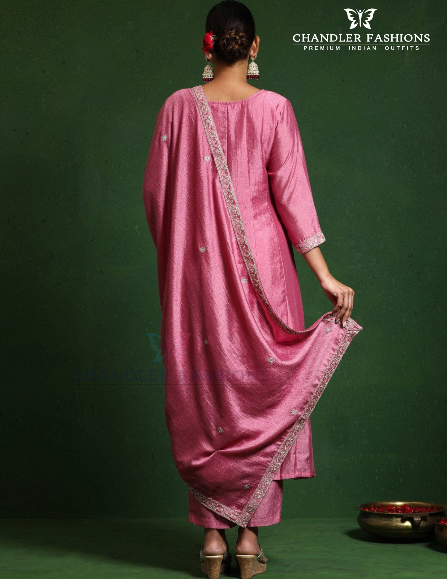 Pink Color Silk Blend With Embroidery Work Salwar Suits In USA