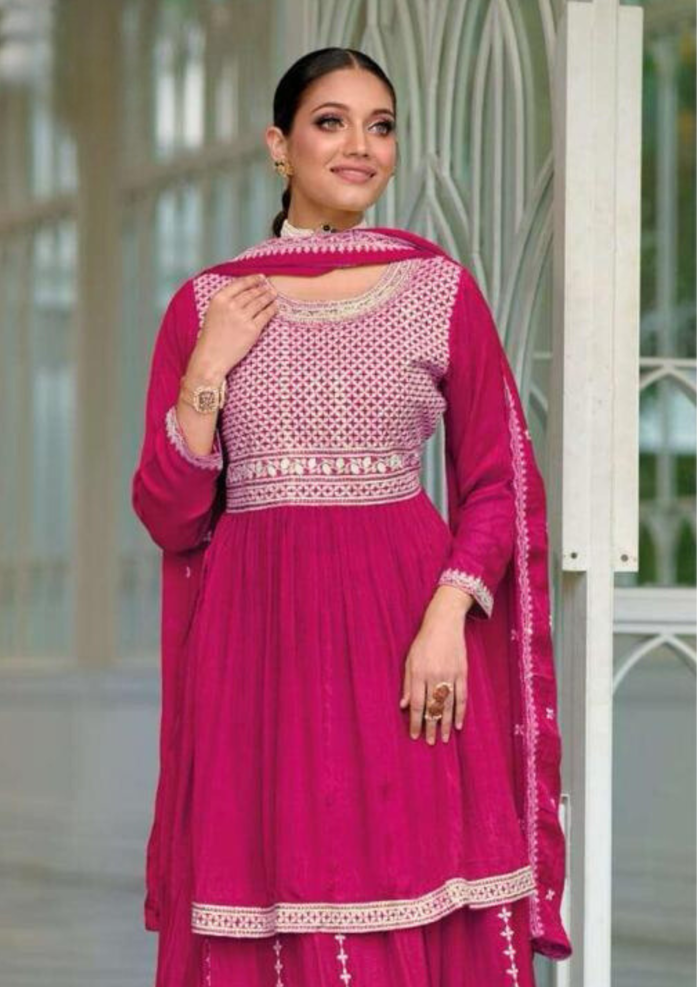 Gorgeous Pink Color Designer Kurti Near Me