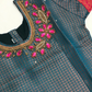 Appealing Green And Pink Color Stone Work With Silk Langa set In Chandler