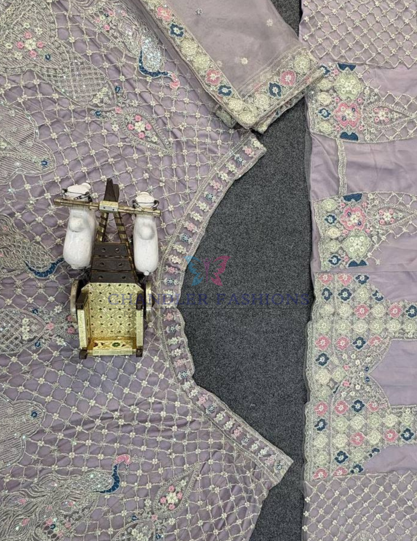 Lavender Color Net Lehenga In Yuma
