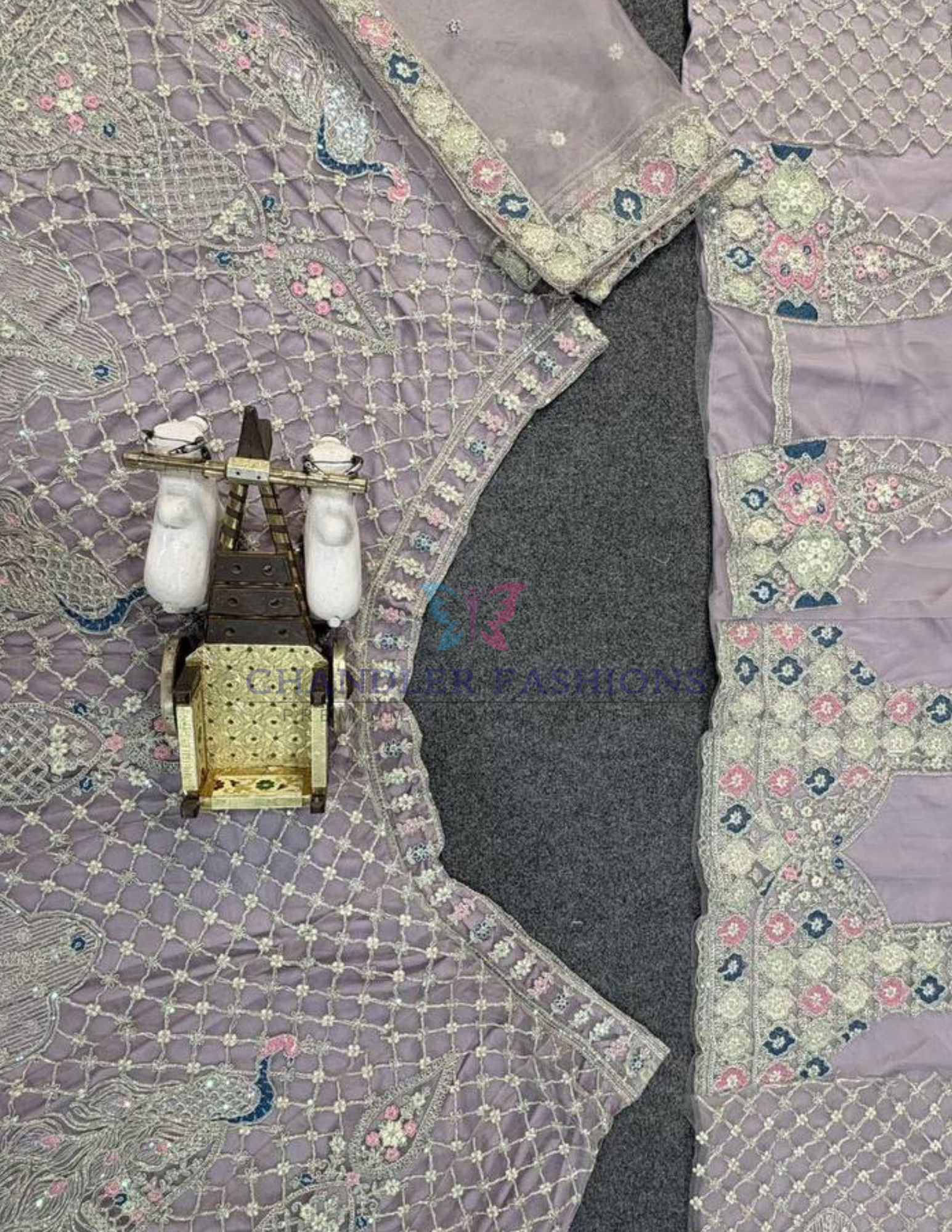 Lavender Color Net Lehenga In Yuma