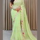 Appealing Green color Designer Faux Georgette Embroidery and Sequins Saree For Women