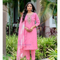 Pretty Pink Color Cotton With Embroidery Work Salwar Suits For Women