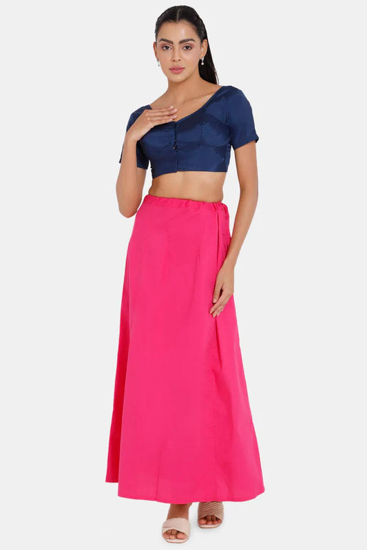 Appealing Pink Colored Cotton Readymade Petticoat For Women