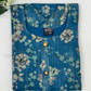 Charming Blue Color Tissue Silk With Floral Design Work Kurti In Surrise