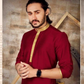 Wonderful Maroon Color Slub Silk Kurta With Pajama In USA