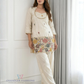Attractive Off White Color Shimmer With Embroidery Work Palazzo Suits For Women