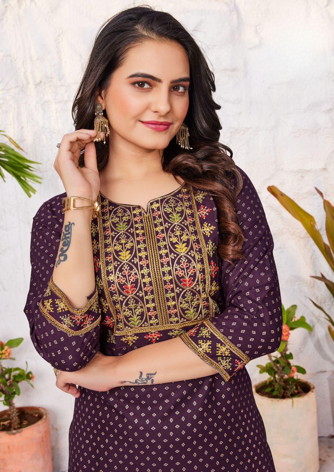 Lovely Purple Colored Rayon Kurti Near Me