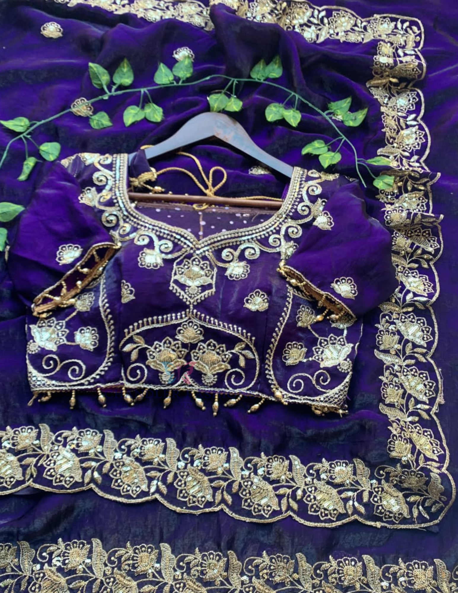 Blue Color Satin With Embroidery And Sequins Work Saree In USA