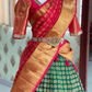 Stunning Green Color Zari Work Half Saree For Women Near Me