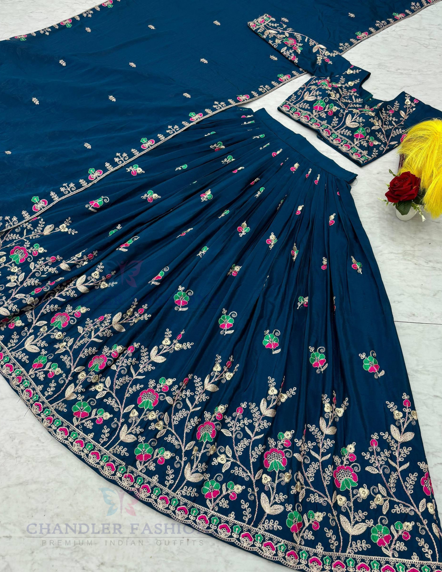 Charming Teal Blue Color Lehenga Choli In Tucson