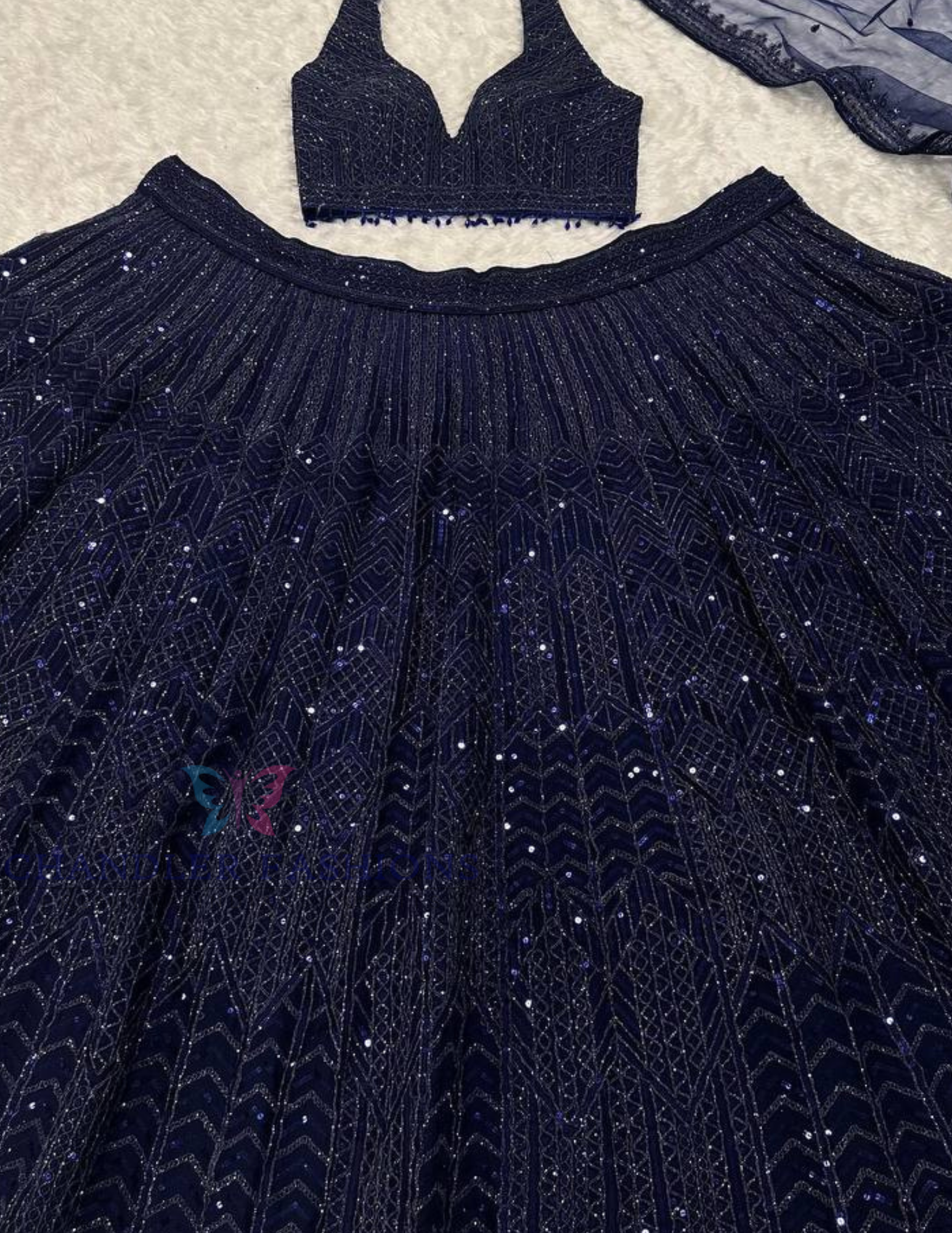 Dark Blue Color Net Lehenga In Arizona