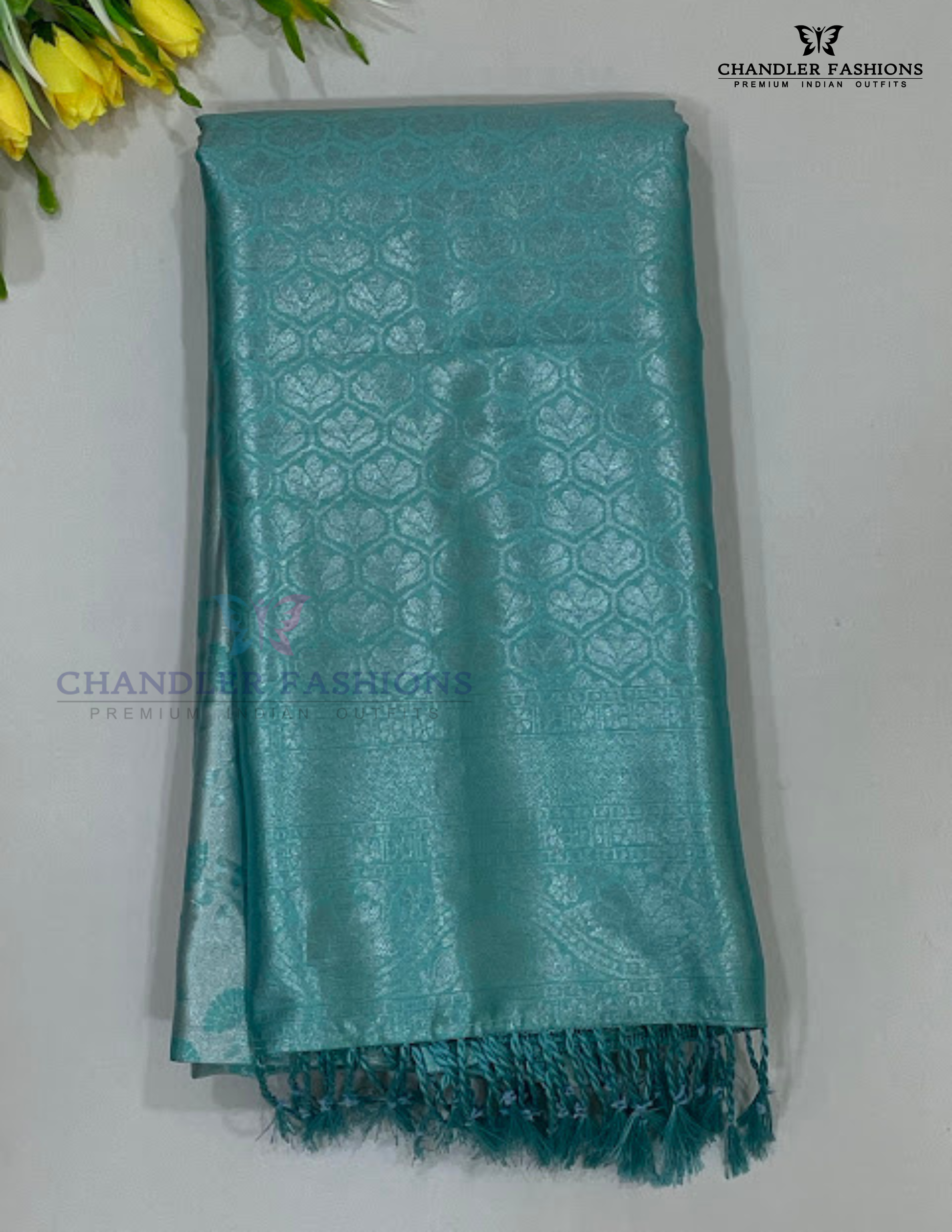 Fabulous Sky Blue Color Art Silk Saree With Contrast Pallu For Women
