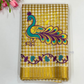 Wonderful Kerala Cotton Peacock Embroidery Saree With Copper Zari Border