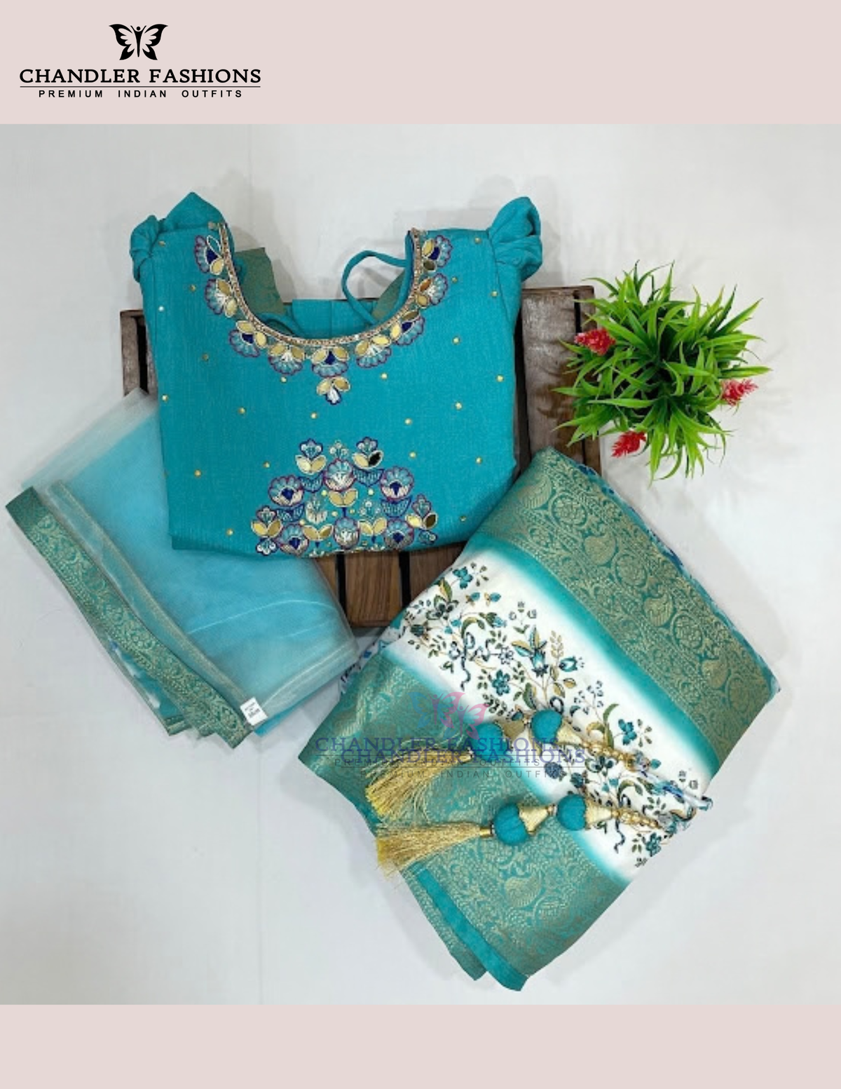   Blue Color Soft Silk Choli Sets Embroidery With Stone Work In Chandler
