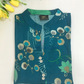 Peacock Blue Color With Printed Work Cotton Kurti Near Me