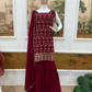 Alluring Maroon Color Georgette Palazzo Suit In Tempe