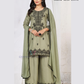 Attractive Olive Green Color Rayon With Thread Work Palazzo Suits For Women