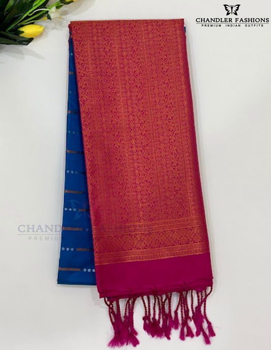 Amazing Teal Blue Color Soft Silk Saree With Contrast Rich Pallu For Women
