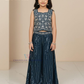 Amazing Blue Color Georgette With Embroidery And Sequins Work Palazzo Suits For Girls