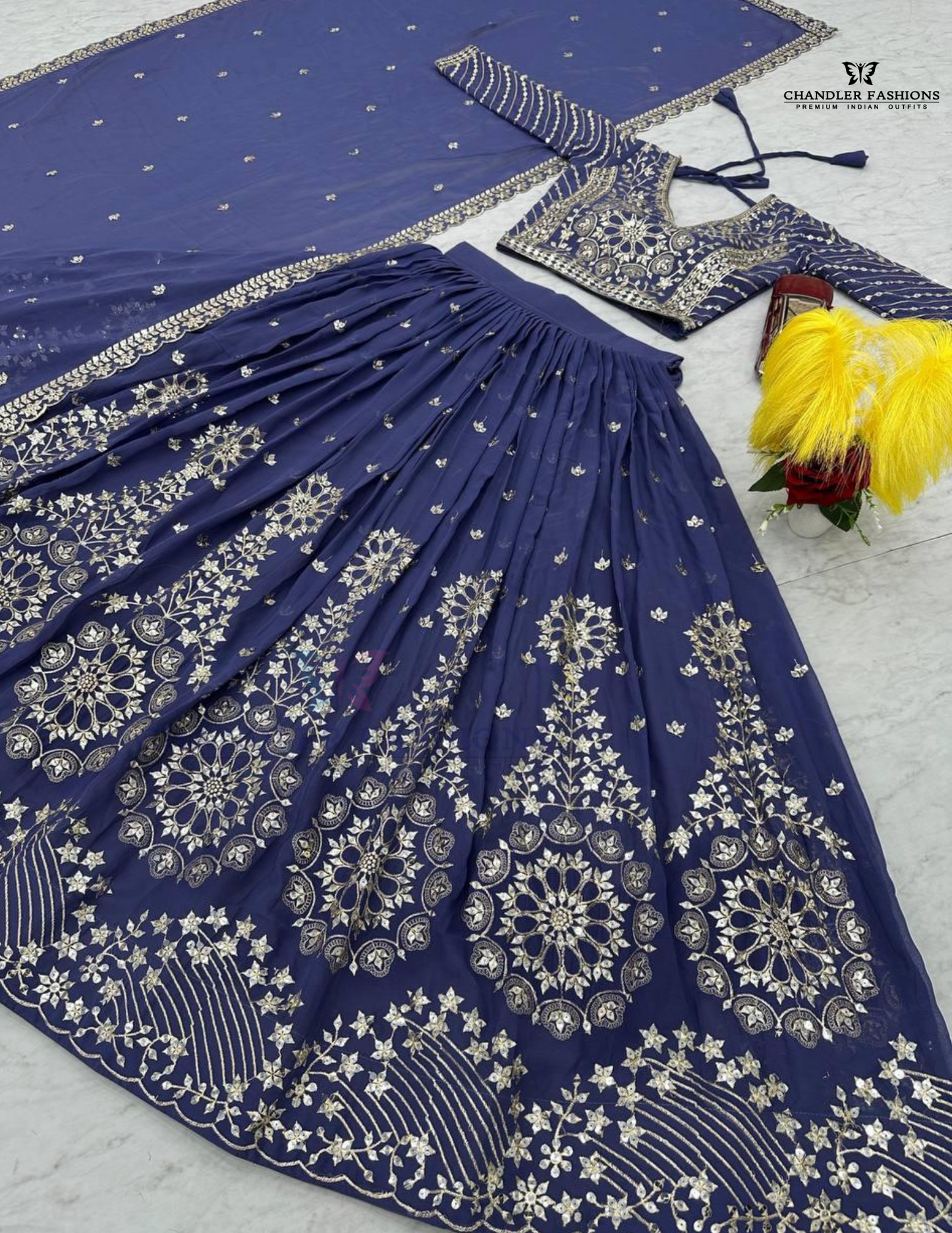 Blue Color Georgette Lehenga Choli In Chandler