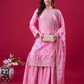 Attractive Pink Color Chinon Embroidered Sequence Work in Chandler