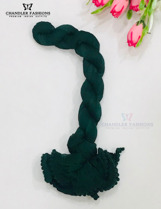 Elegant Dark Green Colored Chiffon Dupatta For Women