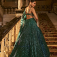 Green Color Rainbow Sequins And Dori Work Lehenga Near Me