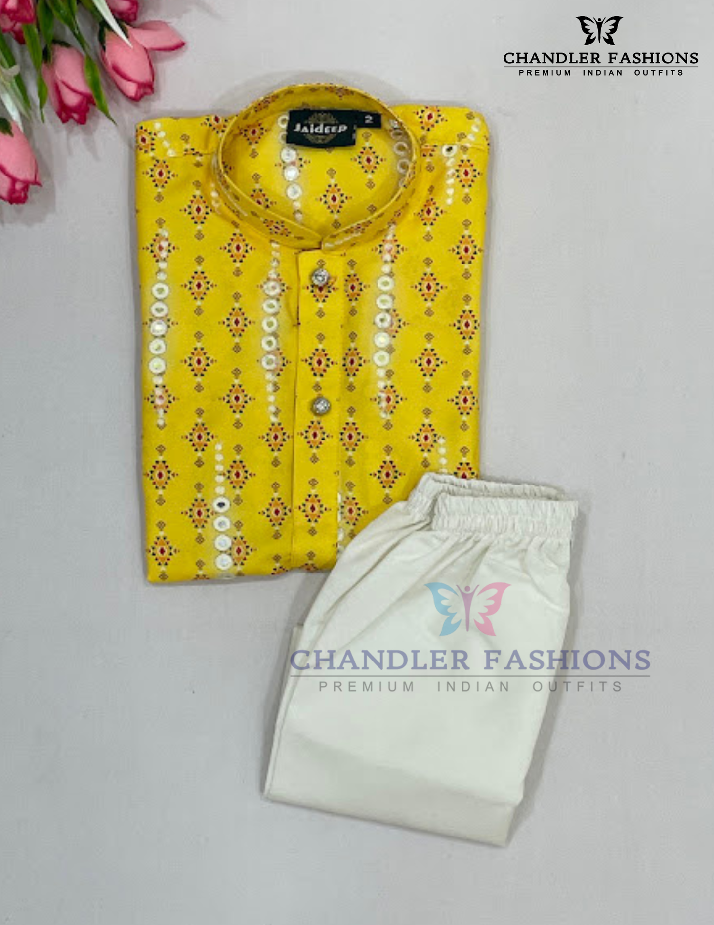 Yellow Color Cotton Kurta Pajama Pant In USA