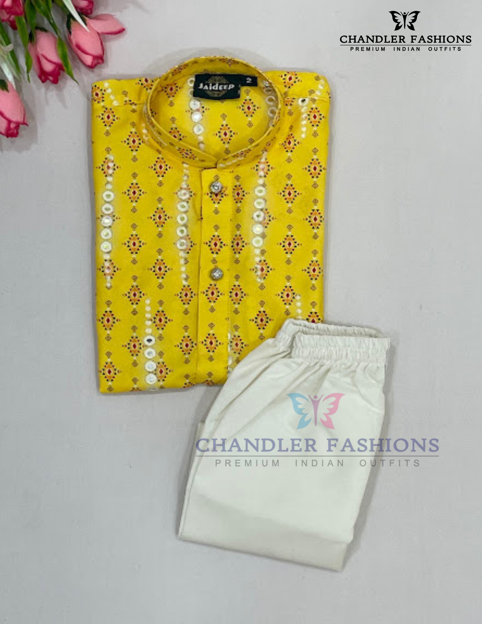 Yellow Color Cotton Kurta Pajama Pant In USA