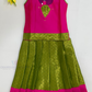 Alluring Pink Colored Self Design Silk Langa Sets For Girls