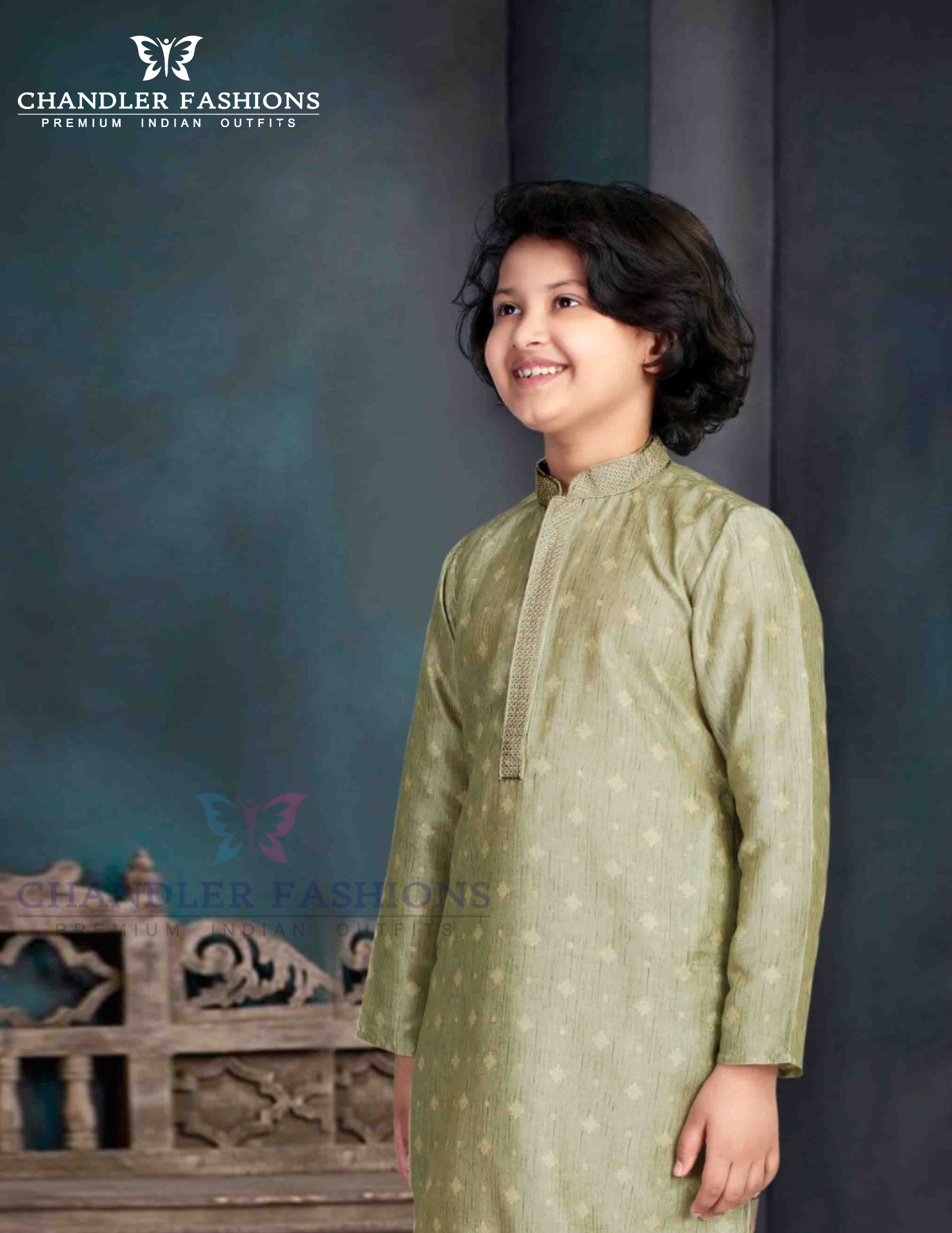 Fabulous Green Color Cotton Blend Kurta Pajama Set Near Me