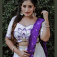 White And Violet Color Lehenga Choli With Printed Work In Mesa