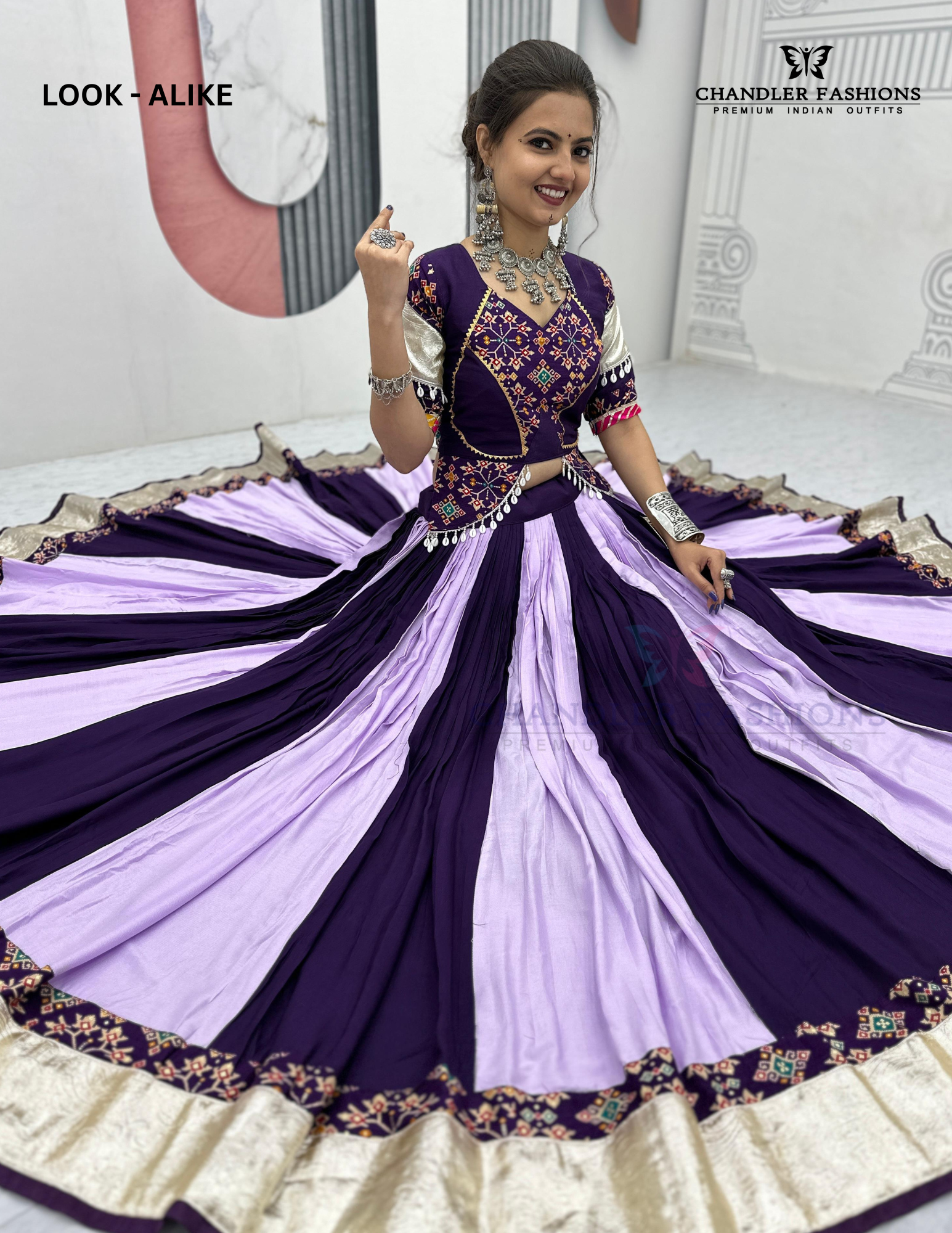 Purple Colored Ribbon Work Chaniya Choli Sets In USA